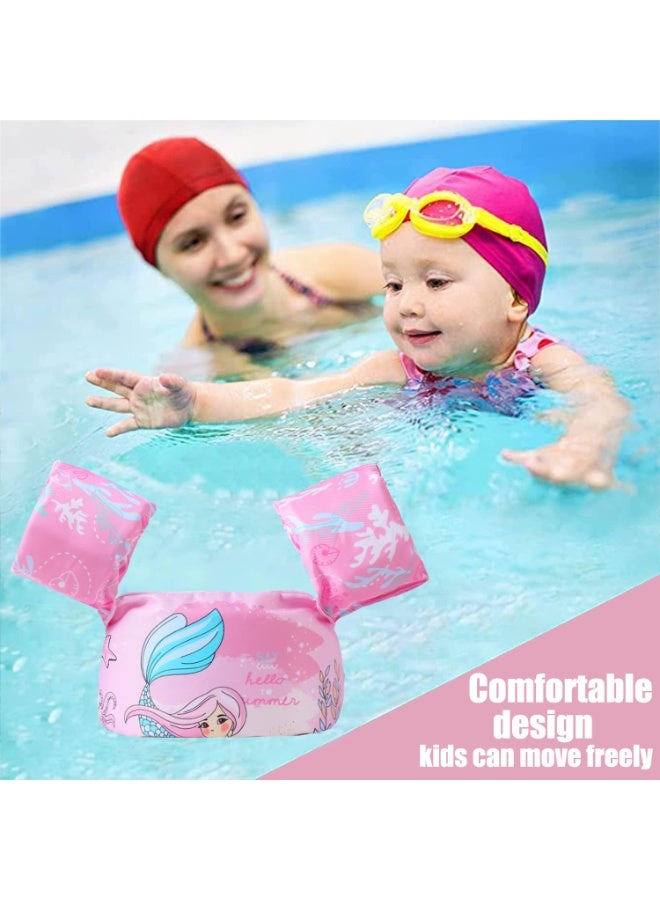 TAPIT Toddler Swim Vest Kids Water Wings Arm Floaties for 30-55 Pounds Infant Safety Swim Aid Jumper Inflatable Swim Arm Bands Float Sleeves Swimming Armbands for Sea/Pool/Beach/Training (Mermaid) - Image 2